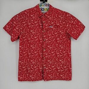 Columbia Shirt Mens Large Button‎ Up Fishing Camping Marlins AOP Graphic Vented